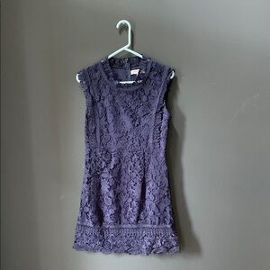 Elegant Lace Mini Dress in Navy Blue